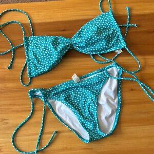 Victoria's Secret Turquoise Star Print Tie-Side Bikini